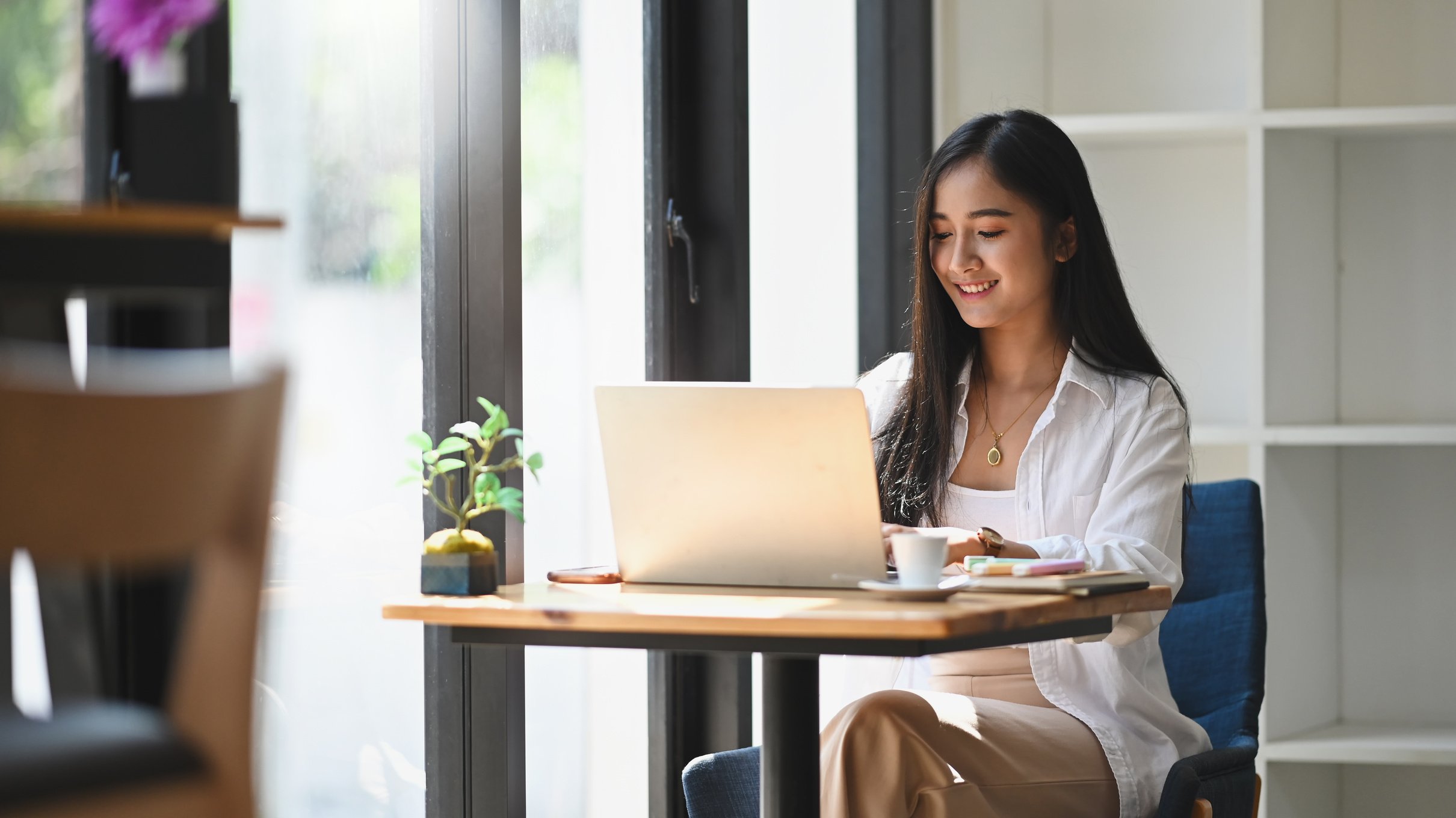 Executive Woman Working with Computer Laptop 